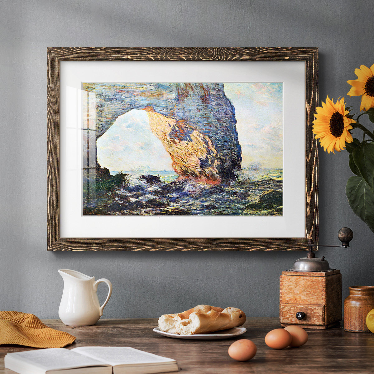 Ivy Bronx The Rocky Cliffs Of Étretat (La Porte Man) [1] By Monet | Wayfair